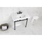 Kingston Brass 36 Ceramic Console Sink with Stainless Steel Legs, WhiteMatte Black VPB28140W80 - alternate 2